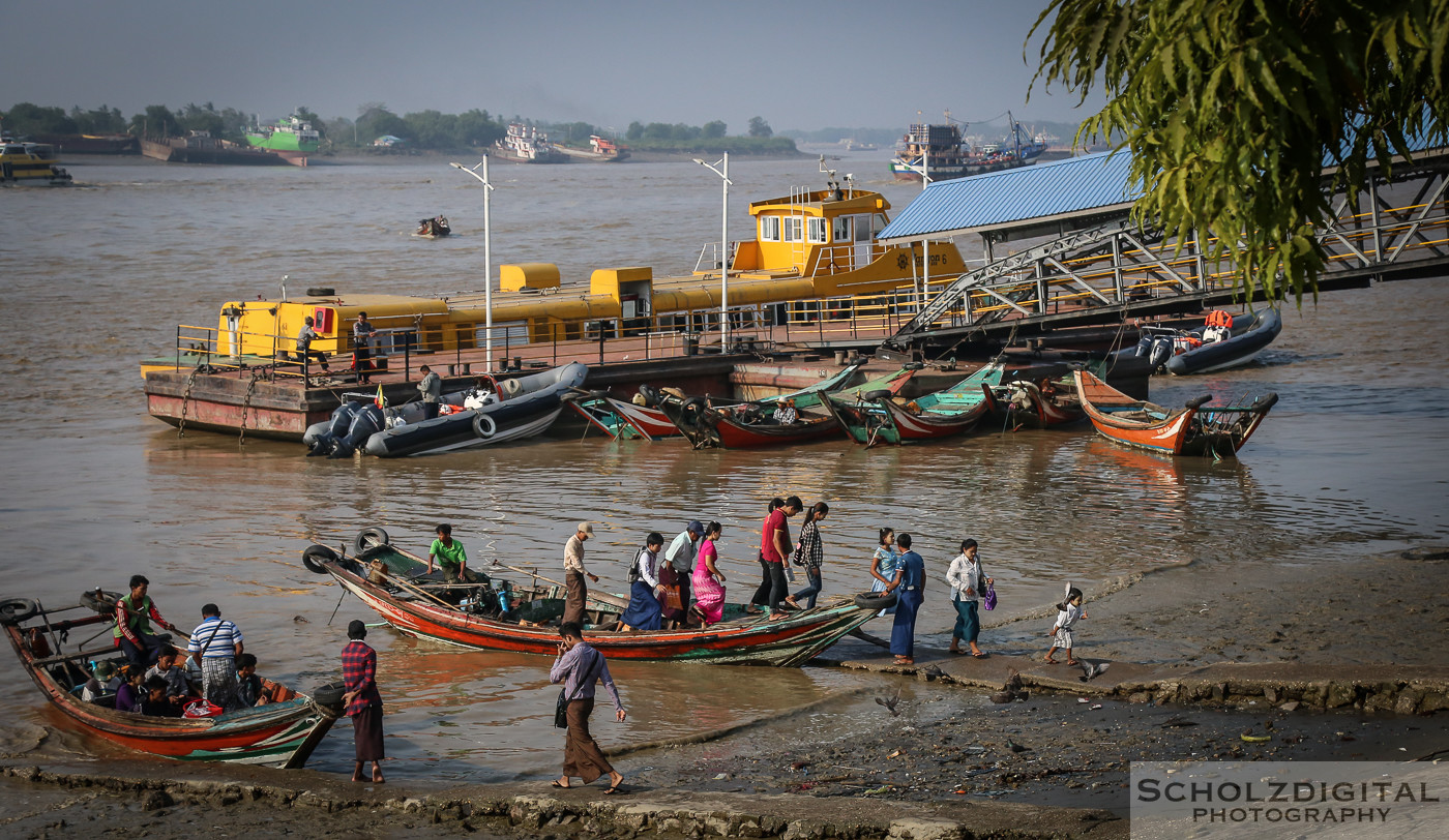 Exploring, Yangon, Travelling, Myanmar, Birma, Burma, Rangun, Hafen, Boote