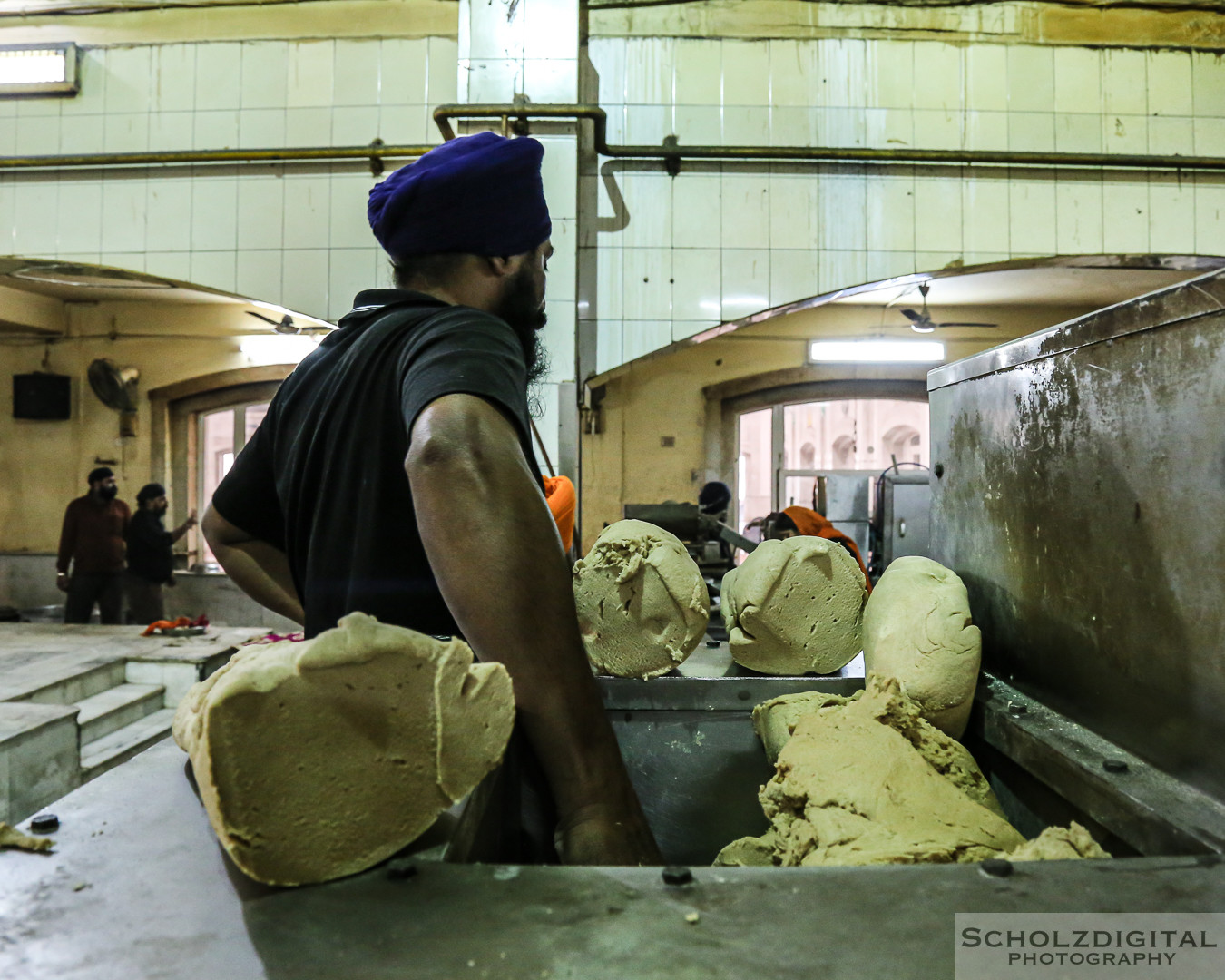 Küche im Gurudwara Bangla Sahib, Sikh-Tempel, New Delhi, Indien, India