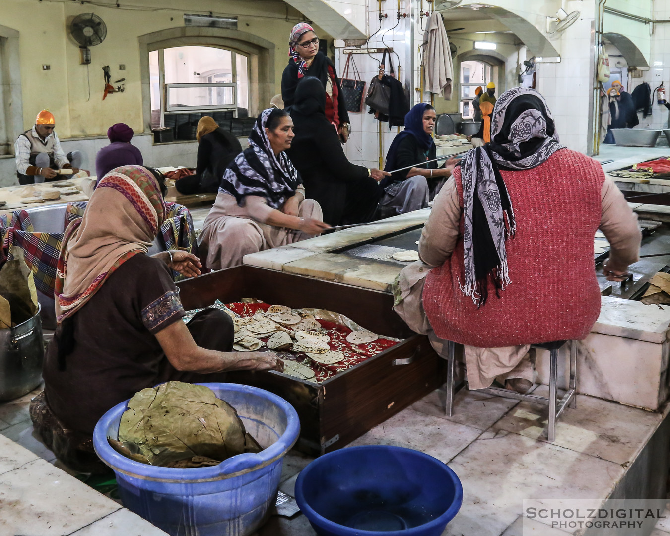 Küche im Gurudwara Bangla Sahib, Sikh-Tempel, New Delhi, Indien, India