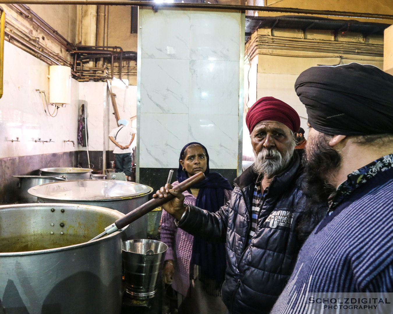 Küche im Gurudwara Bangla Sahib, Sikh-Tempel, New Delhi, Indien, India