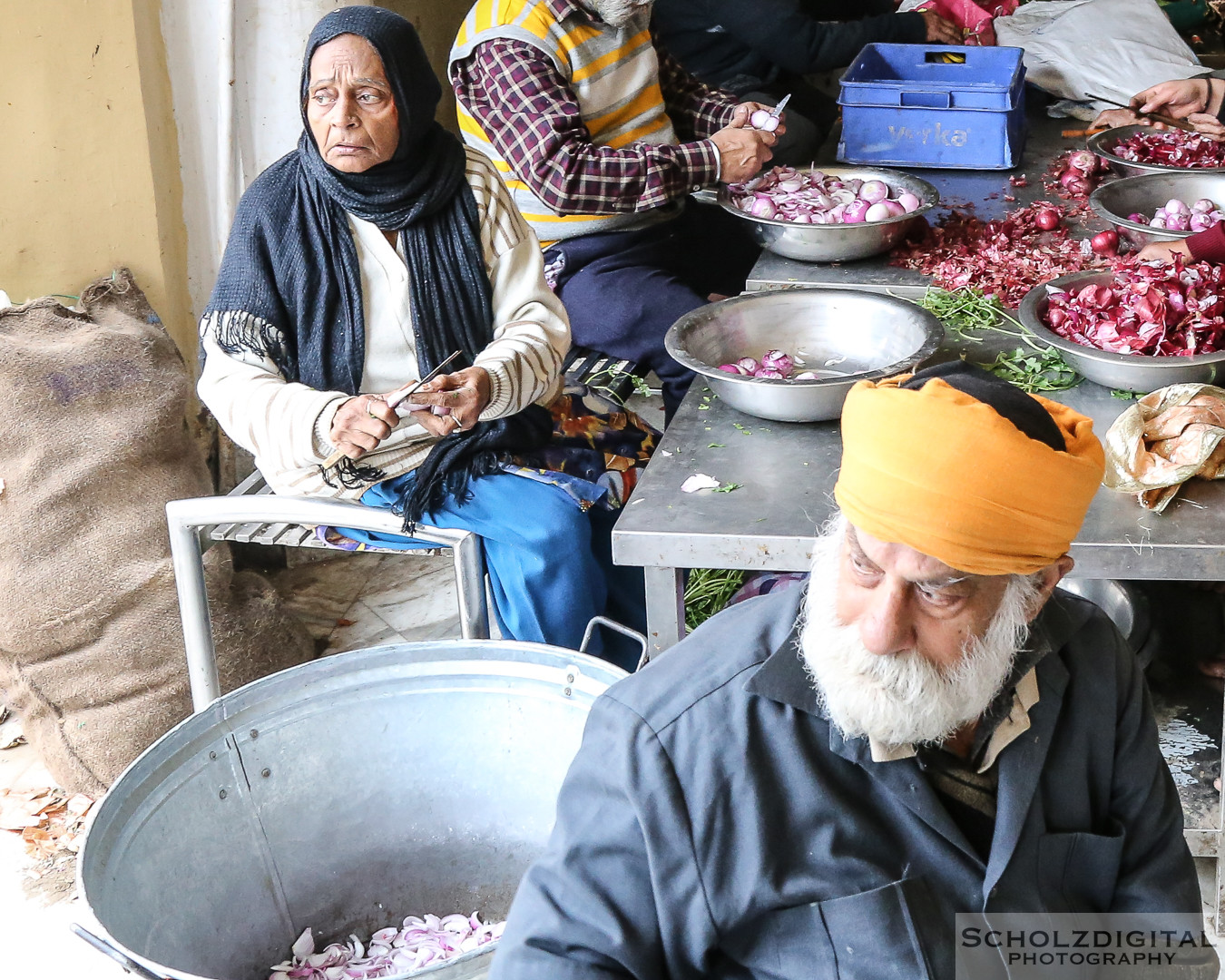 Küche im Gurudwara Bangla Sahib, Sikh-Tempel, New Delhi, Indien, India