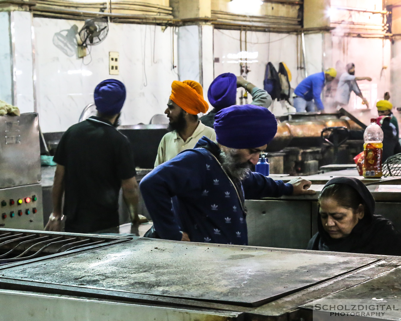 Küche im Gurudwara Bangla Sahib, Sikh-Tempel, New Delhi, Indien, India