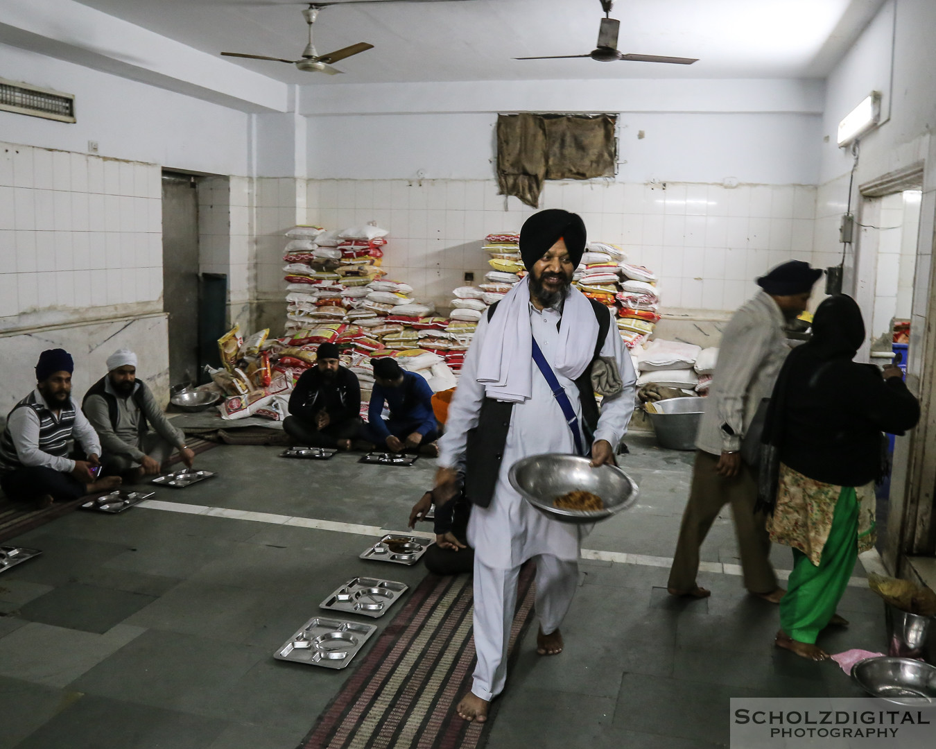 Küche im Gurudwara Bangla Sahib, Sikh-Tempel, New Delhi, Indien, India