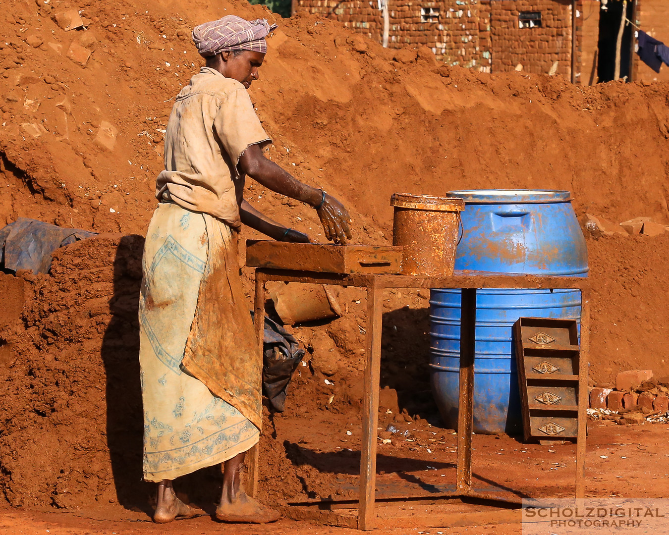 Indien, India, Streetphotography, Rundreise, Tamil Nadu, Streetlife, Ziegelei, Madurai, Ziegeherstellung