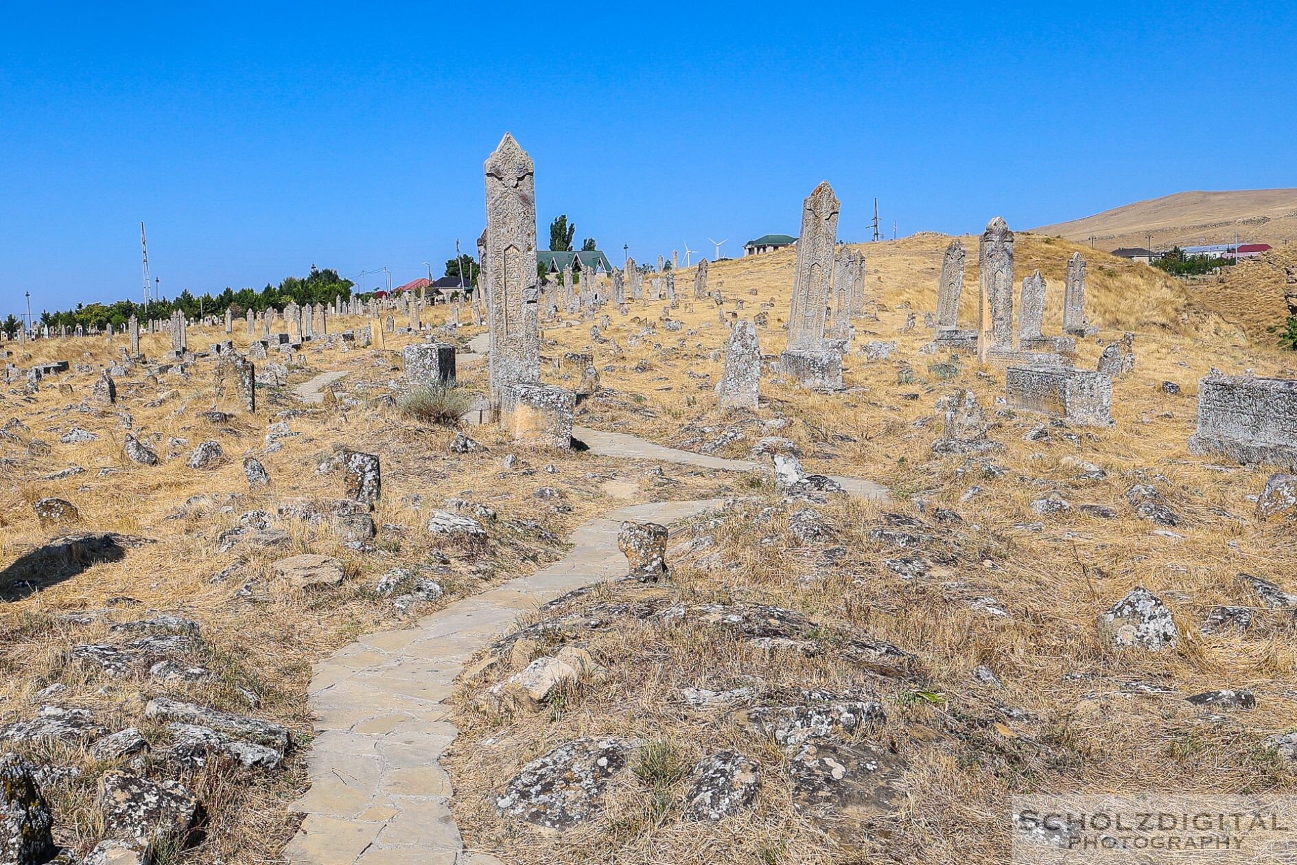 Alter Friedhof Qobustan in Aserbaidschan